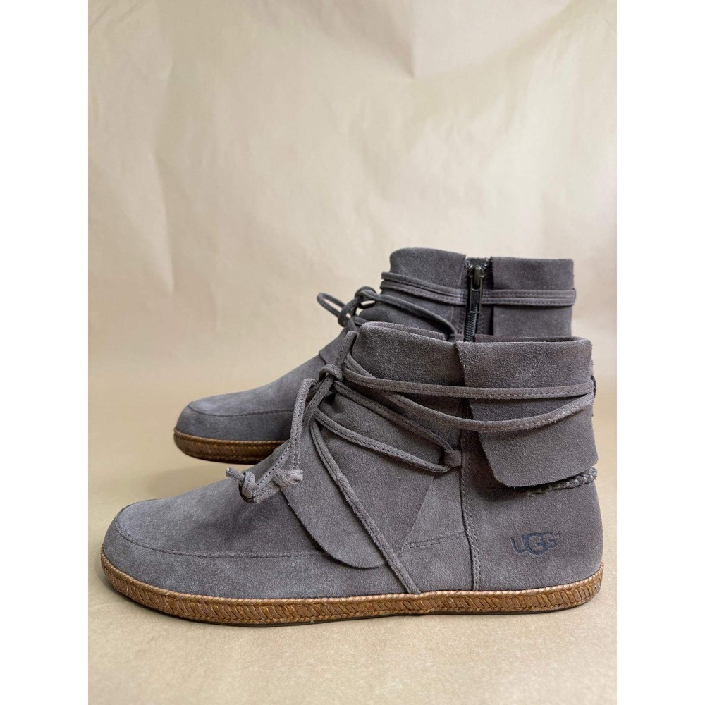 UGG Reid Womens 11 Slate Gray Suede Ankle Boots Booties Zip
